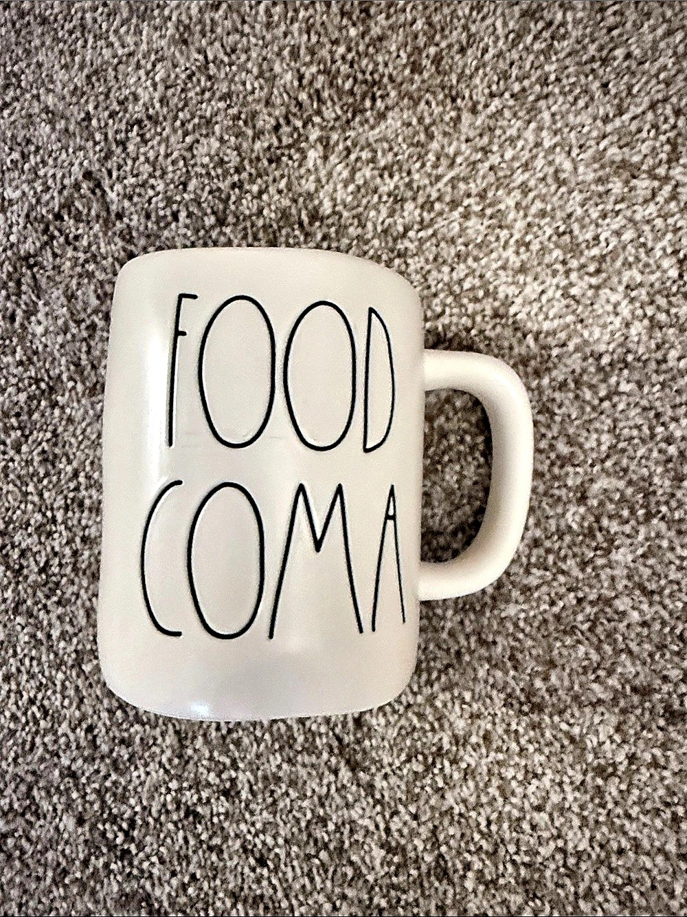 Rae Dunn FOOD COMA Mug White & Red